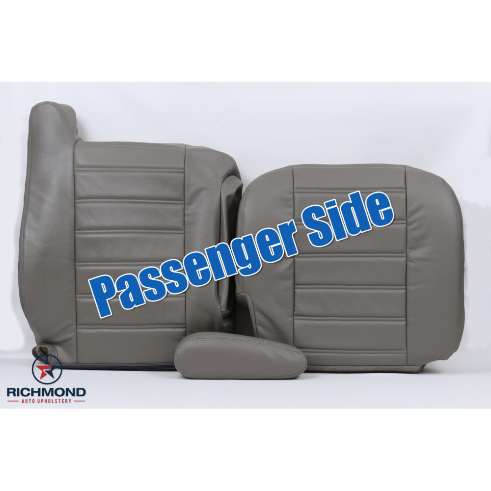 USLeatherCarSeats Compatible with 2003-2007 Hummer H2 Driver Side Bottom Replacement Leather Seat Cover Gray 