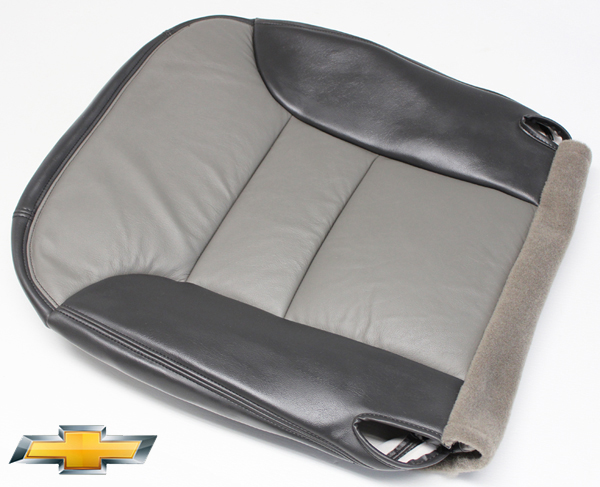 00 Chevy Tahoe Limited Z71 Driver Side Bottom Leather Seat Cover 2 two Tone Gray