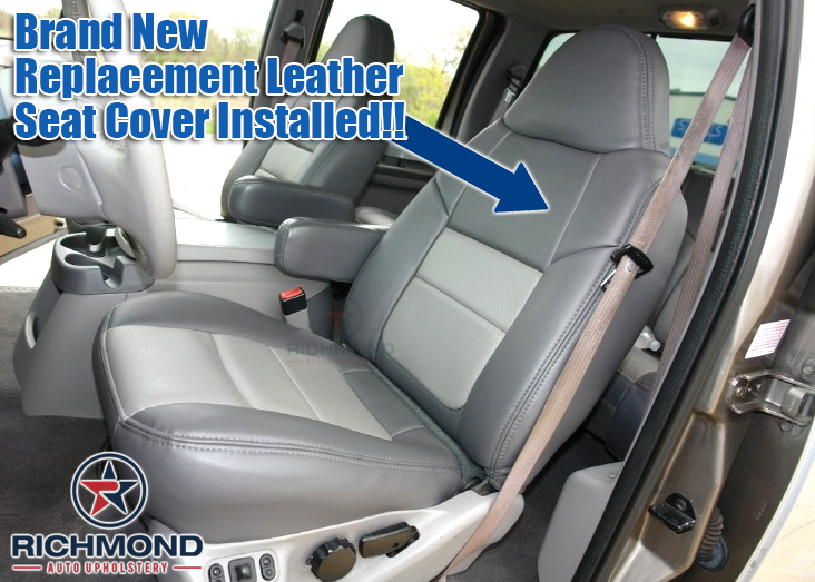 2001 Ford F250 Platinum Edition Driver Bottom All New Seat Cover in 2-Tone Gray