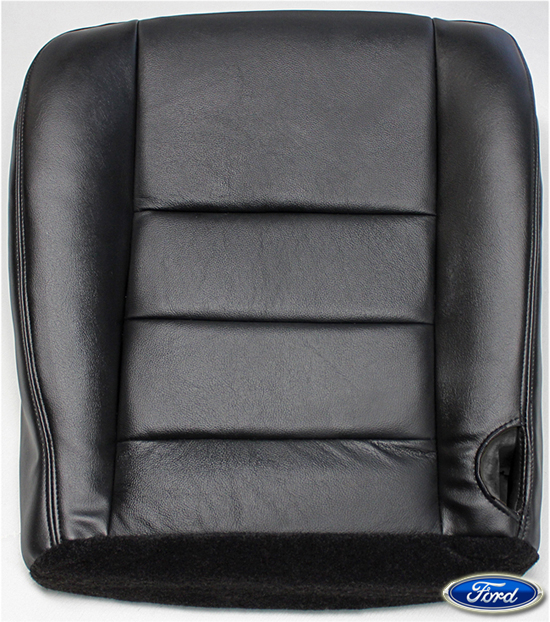 2005 2006 Ford F250 Lariat XLT Sport Driver Side Bottom Leather Seat Cover Black 