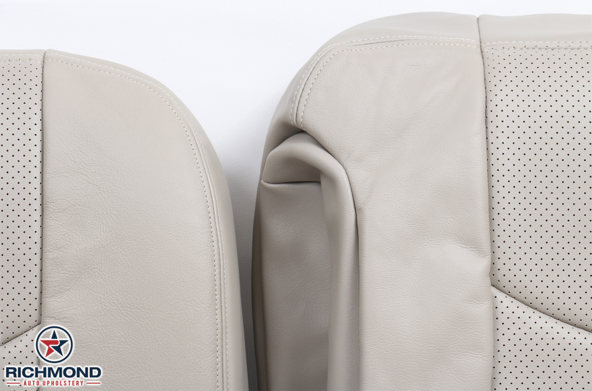 2004-2006 Cadillac Escalade Passenger Bottom PERFORATED Leather Seat Cover Tan