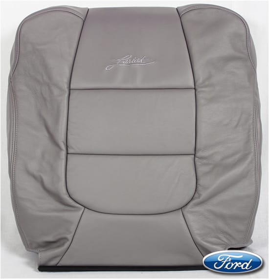 20022003 Ford F150 Lariat Leather Seat Cover Driver Lean Back, Gray