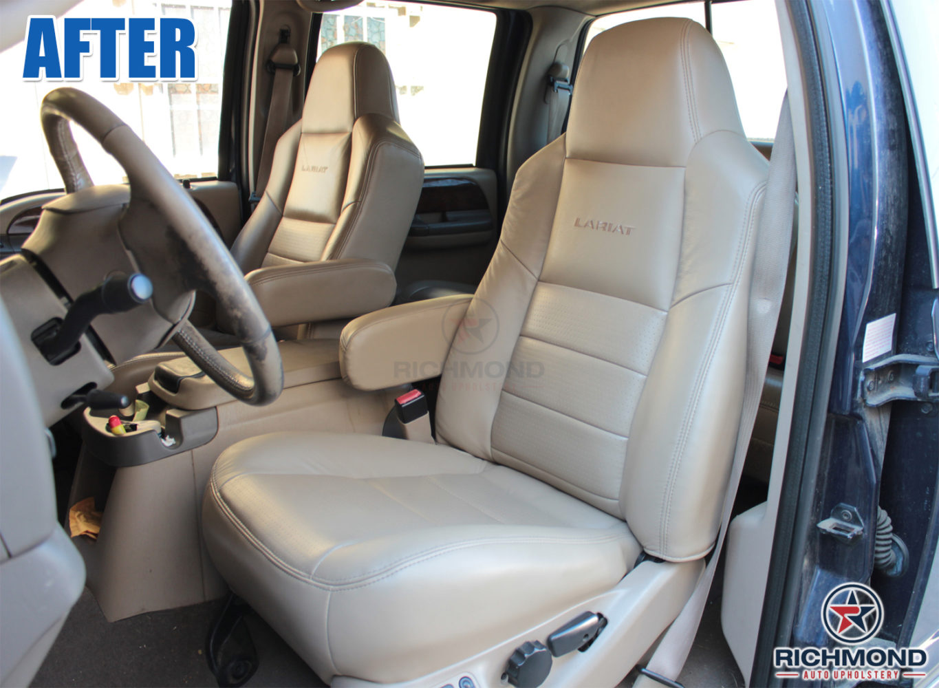 2003-2006 Ford Expedition Eddie Bauer Leather Seat Cover: Driver Side  Complete Set, Tan - Richmond Auto Upholstery