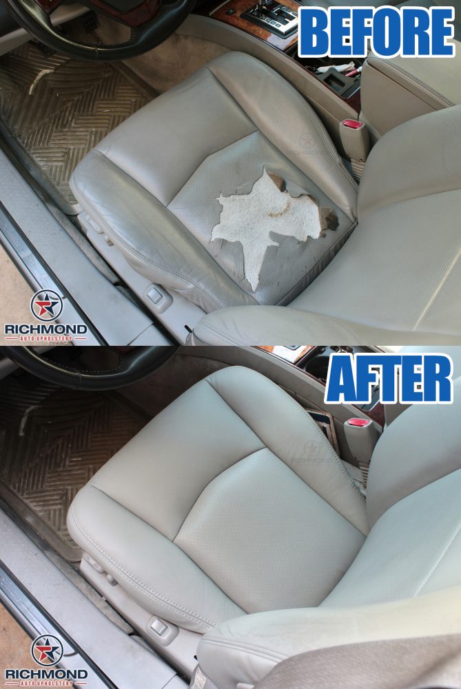 2010 2018 Lexus Is250 Is350 Leather Seat Cover Driver Bottom White Perforated Richmond Auto Upholstery - Lexus Is250 Leather Seat Covers