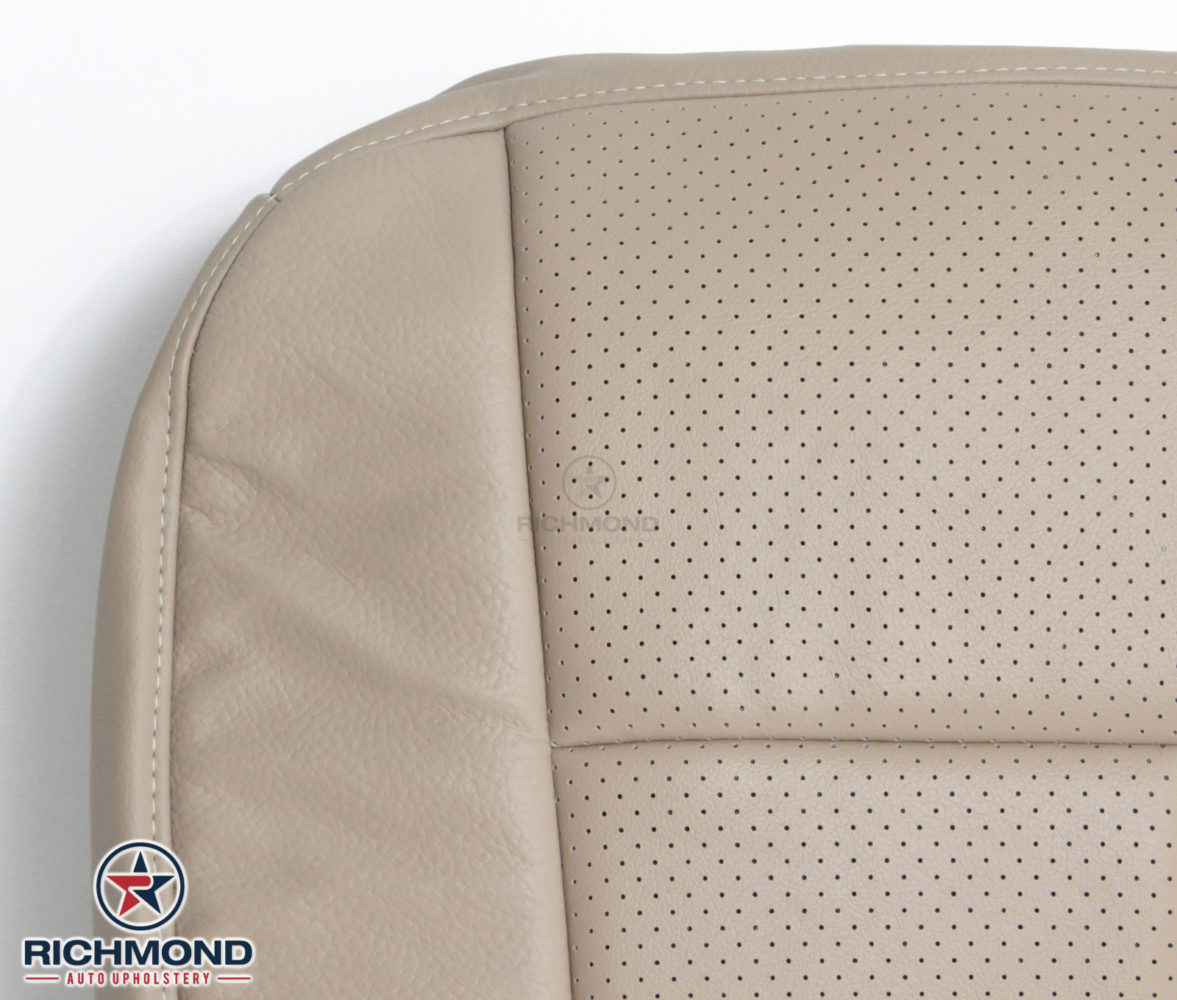 2007 2008 Ford Expedition Passenger Bottom Perforated Leather Seat Cover Tan 