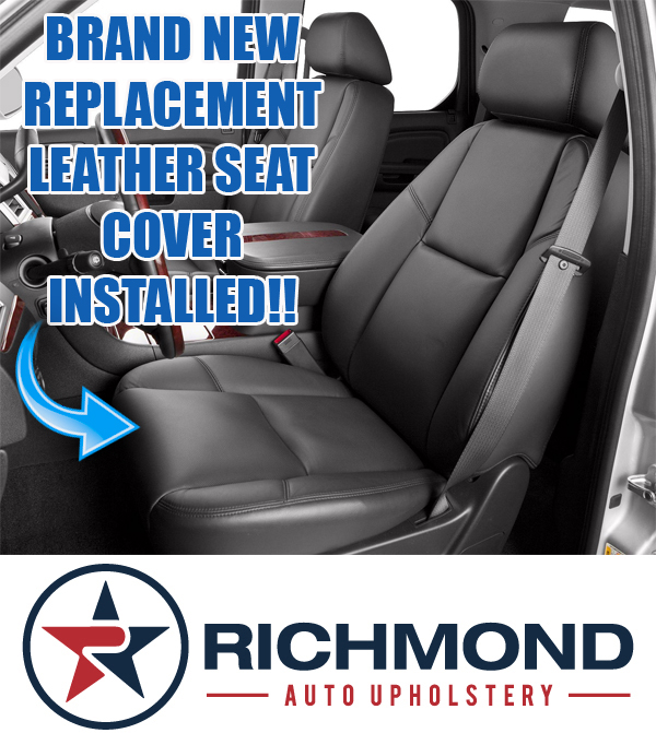 2009 2018 Chevy Avalanche Ltz Leather Seat Cover Driver Bottom Black Perforated Richmond Auto Upholstery - 2009 Chevy Avalanche Seat Covers