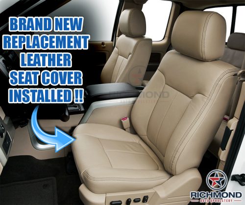 2009 2010 Ford F 150 Lariat Leather Seat Cover Passenger Bottom Tan Richmond Auto Upholstery - 2010 Ford F 150 Lariat Seat Covers