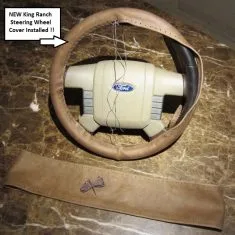 2004-2008 Ford F-150 King Ranch: 1-Piece Genuine Leather Steering Wheel Cover