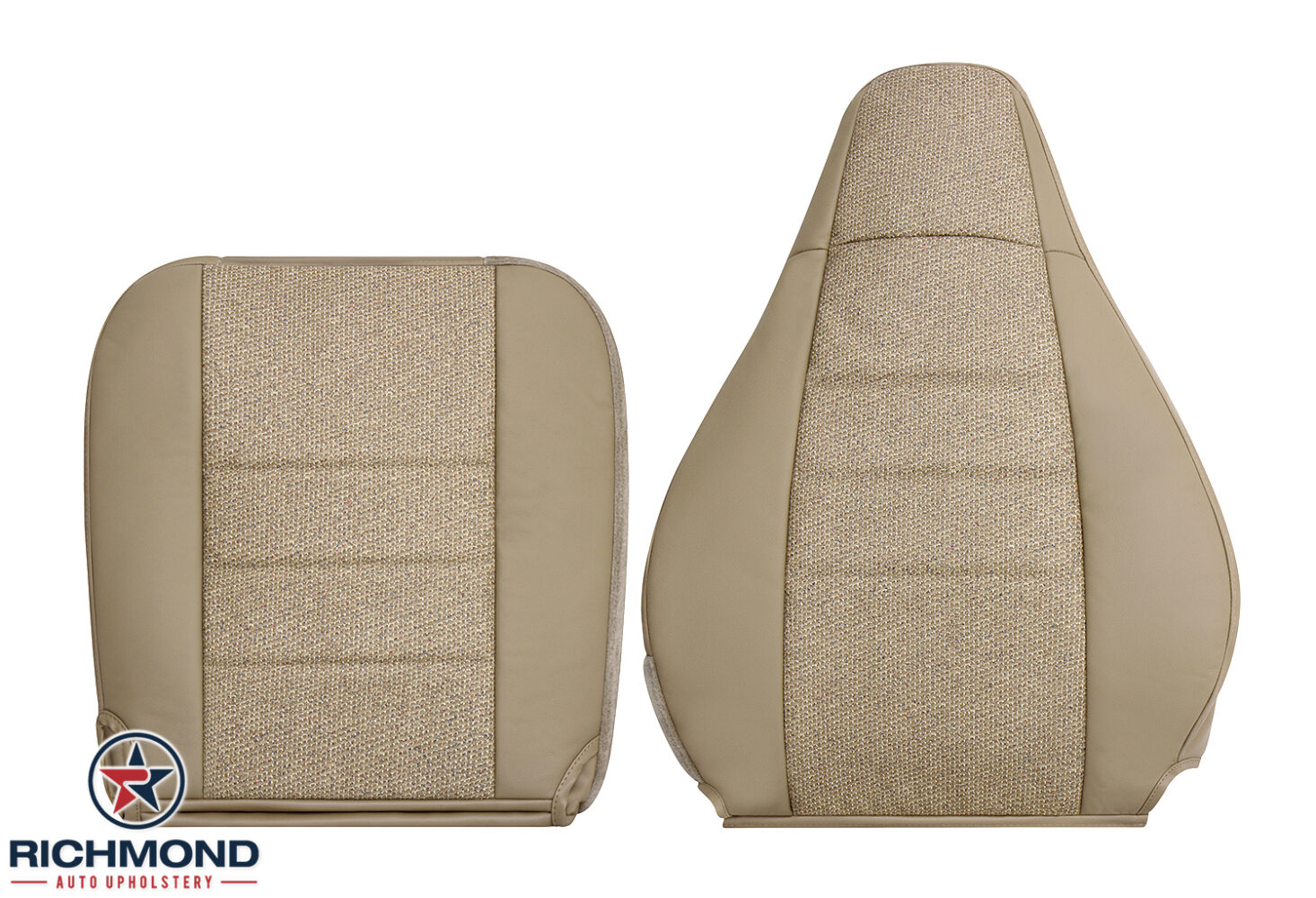 1997-2006 Jeep Wrangler Replacement Leather/Vinyl Seat Covers: Driver Side  Bottom, Tan Camel - Richmond Auto Upholstery