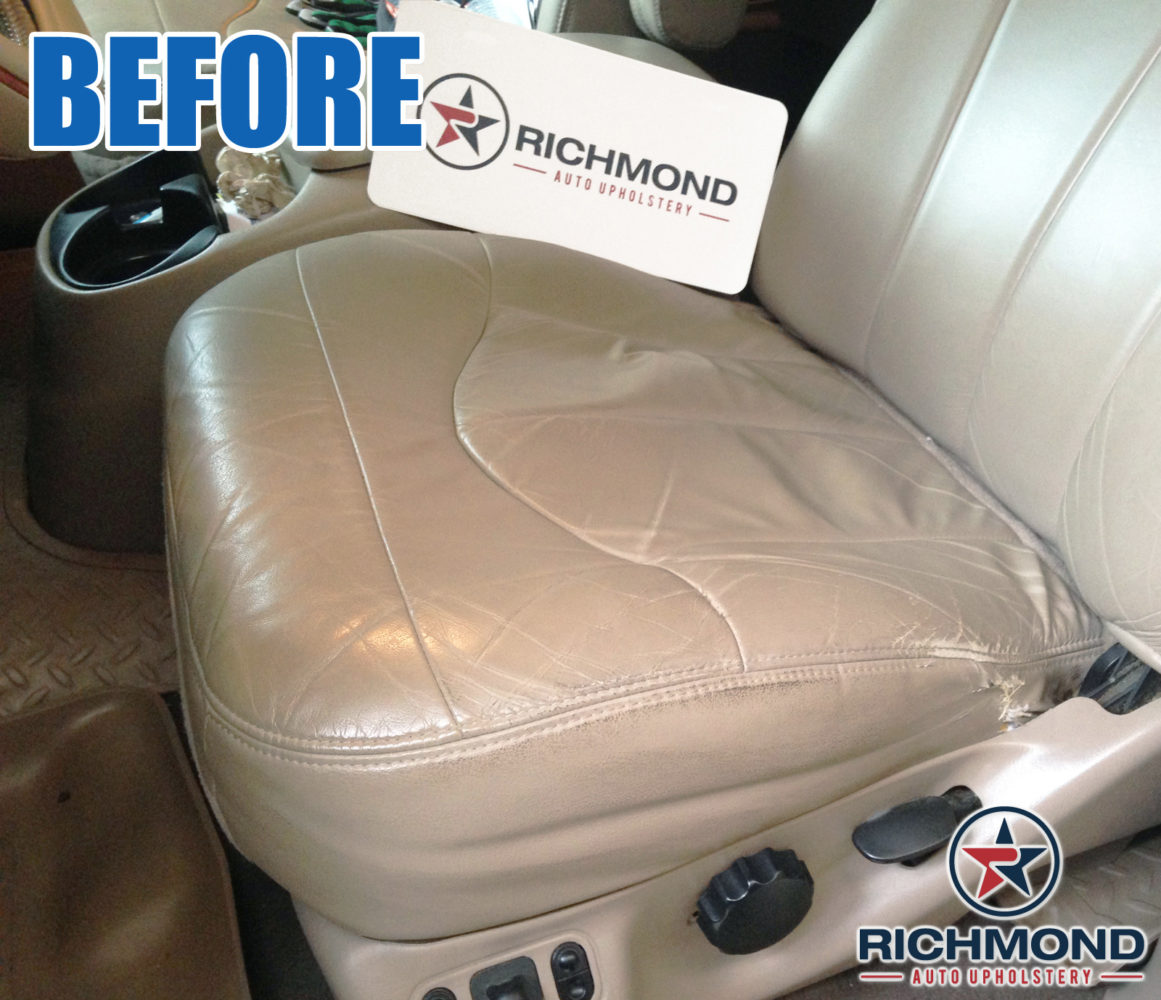 1999 Ford F-150 Lariat 2WD Passenger Side Bottom Leather Seat Cover Tan