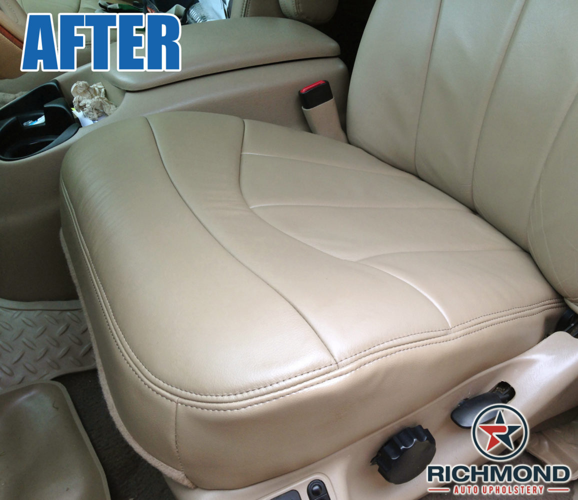 1999 Ford F-150 Lariat 2WD Passenger Side Bottom Leather Seat Cover Tan