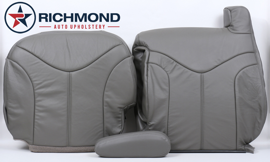 1999 2002 Gmc Sierra Slt Z71 Sle Leather Seat Covers Driver Complete Gray Richmond Auto Upholstery - 02 Gmc Yukon Seat Covers