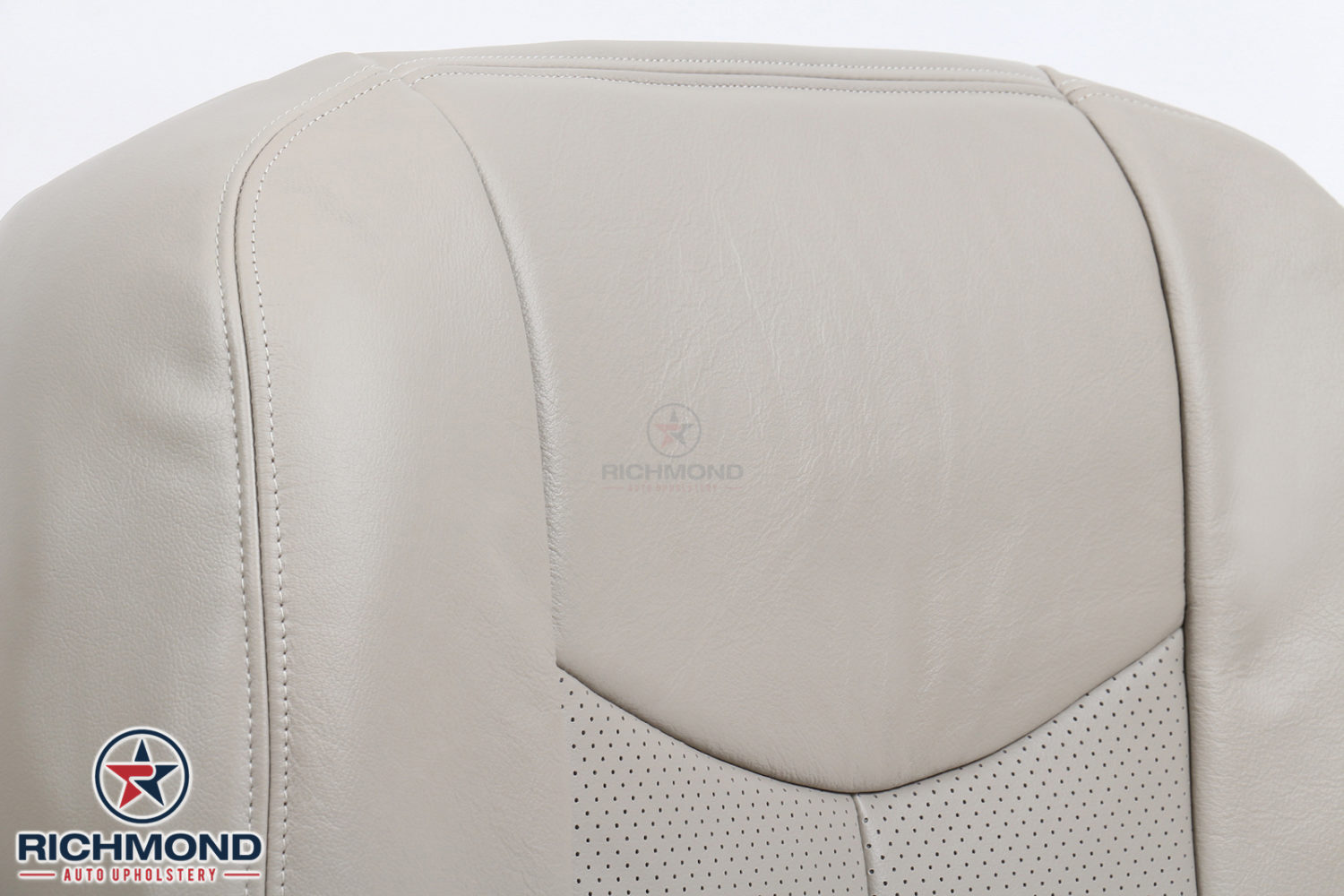 2004-2006 Cadillac Escalade Passenger Bottom PERFORATED Leather Seat Cover Tan