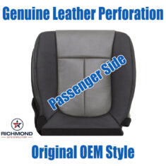 2011 Ford F-150 Harley-Davidson Replacement Leather Seat Cover: Passenger Side Bottom, 2-Tone Black & Gray with Genuine Leather Perforation