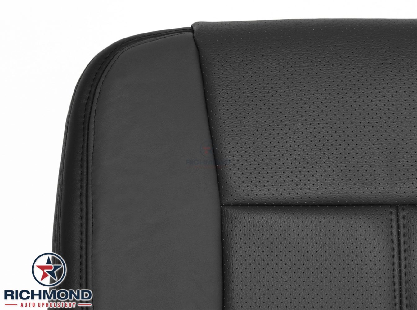 Compatible with 2013-2016 Ford F250 & F350 Platinum Edition Driver Side Bottom Replacement Leather Perforated Seat Cover Richmond Auto Upholstery Charcoal Black Black 
