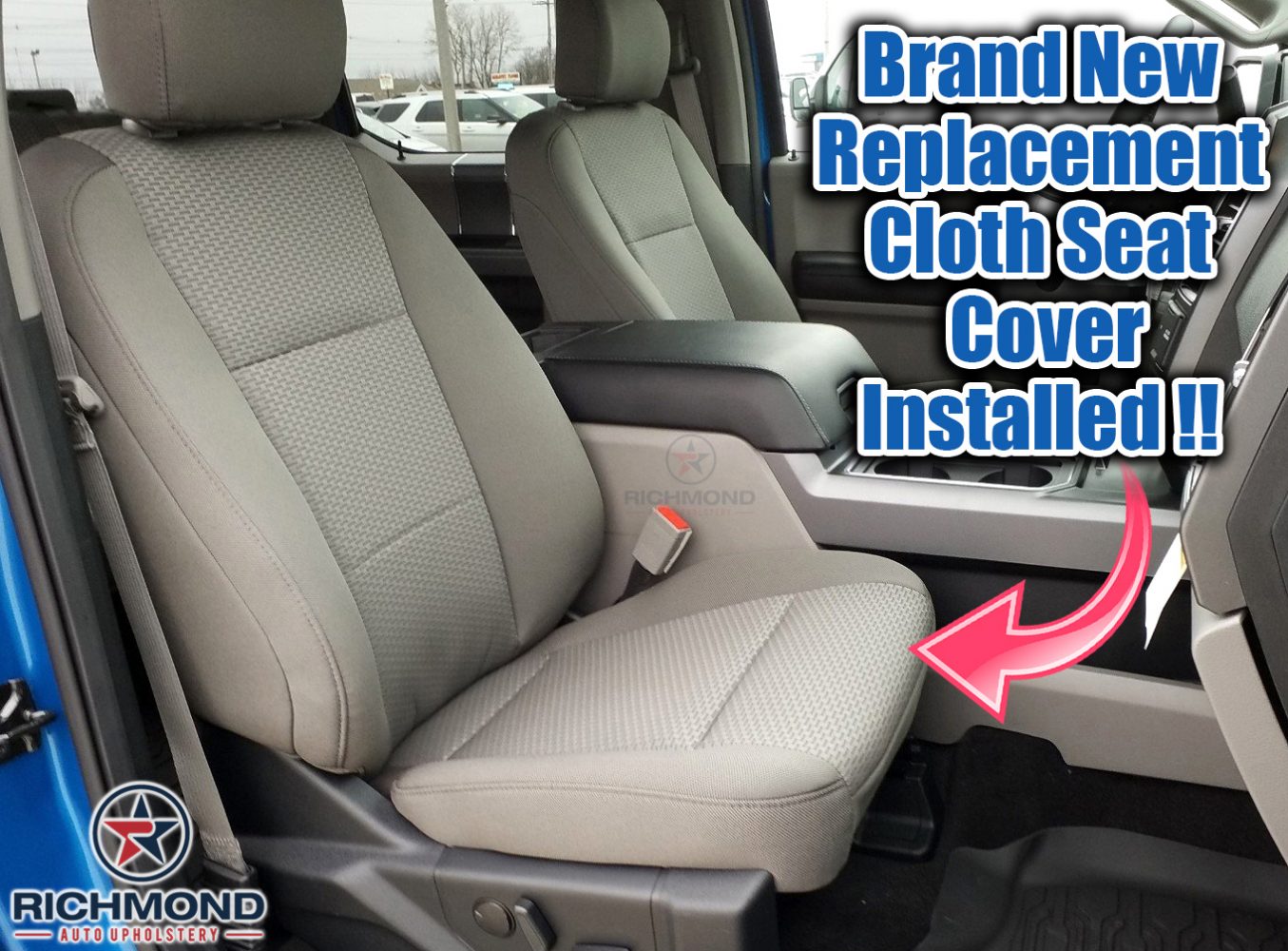 2017-20 Ford F250 F350 XLT SuperCrew Leather Seat Covers Medium Earth Gray