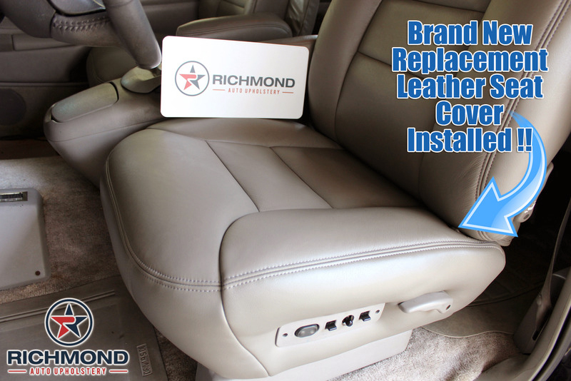 1995 1999 Chevy Tahoe Suburban Lt Ls Leather Seat Cover Driver Bottom Tan Richmond Auto Upholstery - 1997 Chevy Tahoe Replacement Seat Covers