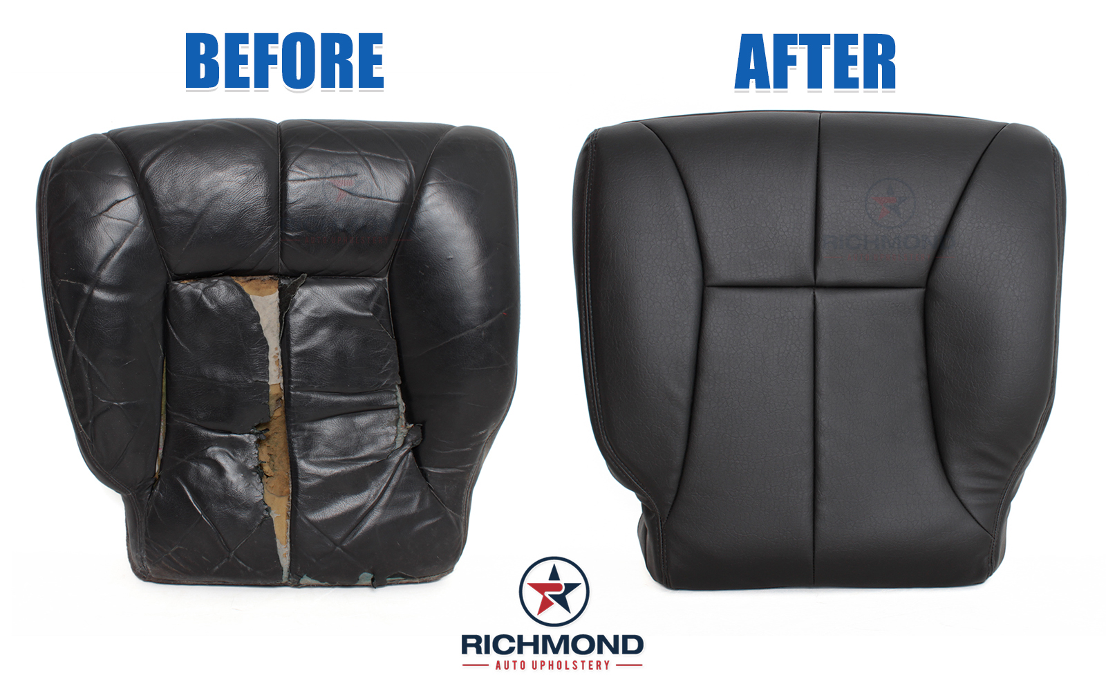 Richmond Auto Upholstery 1999 Dodge Ram 1500 SLT Laramie Driver Side Bottom Replacement Leather Seat Cover Dark Gray 