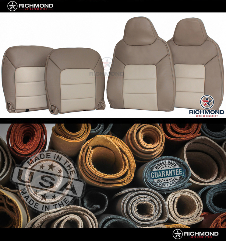 2003-2006 Ford Expedition Eddie Bauer Leather Seat Cover: Passenger Bottom,  2-Tone Tan - Richmond Auto Upholstery