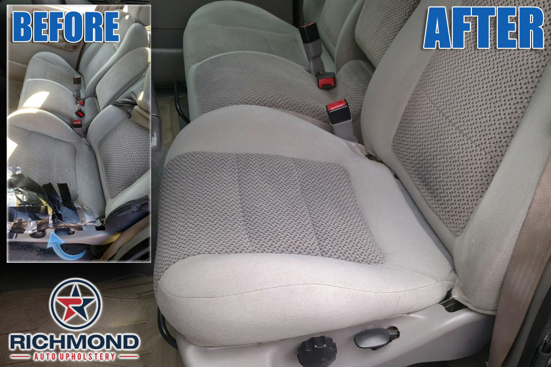 2001 2002 Ford F 150 Xlt Super Crew Cab Cloth Seat Cover Driver Bottom Gray 4 Full Doors Richmond Auto Upholstery - 2001 Ford F150 Supercrew Front Seat Covers
