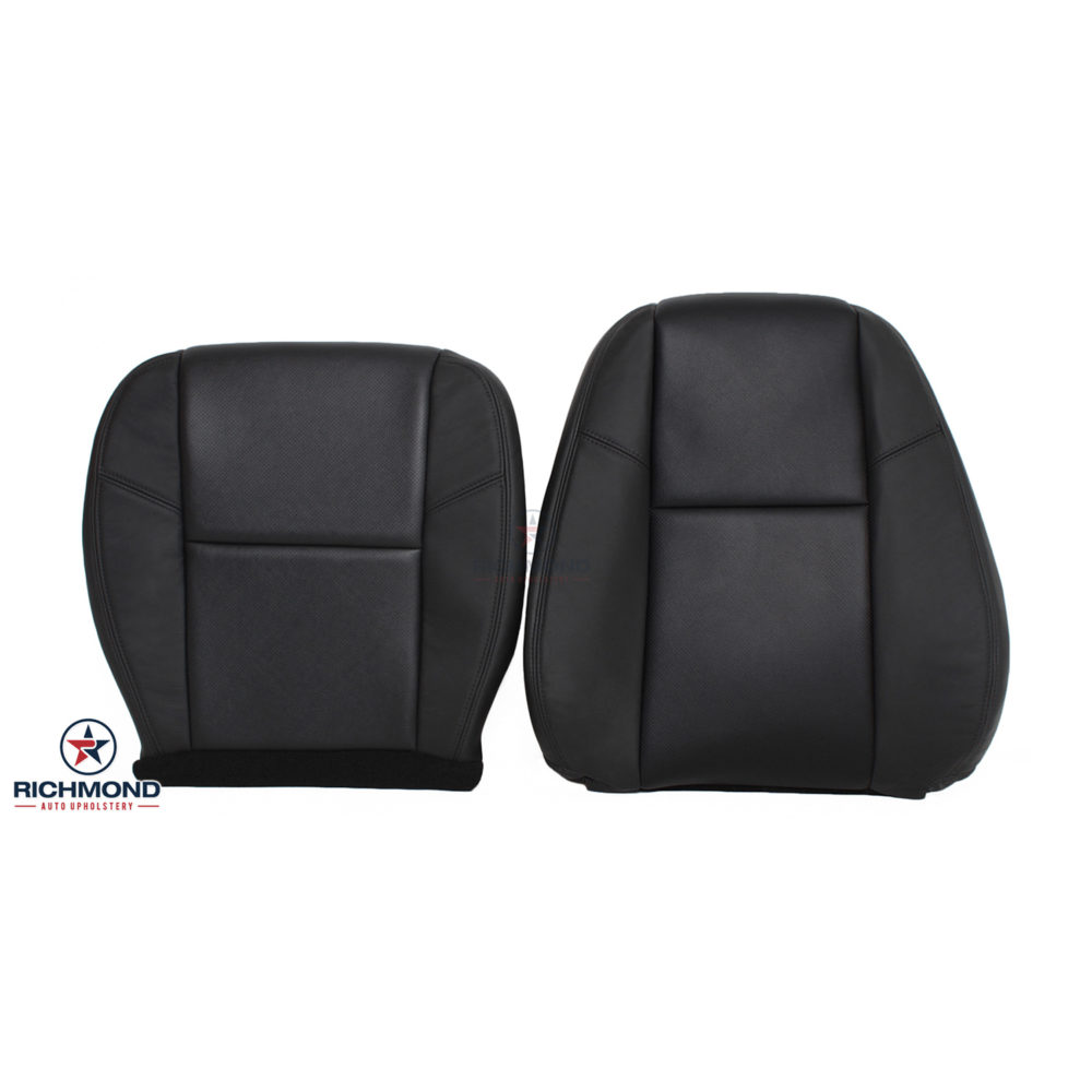 2007-2014 Cadillac Escalade Driver Bottom Leather Seat cover Ebony Black #194