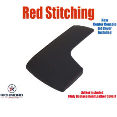 2014-2020 Lexus IS200t IS250 IS300 IS350 4-Door Sedan Replacement Genuine Leather Center Console Lid Cover, Black with Red Stitching