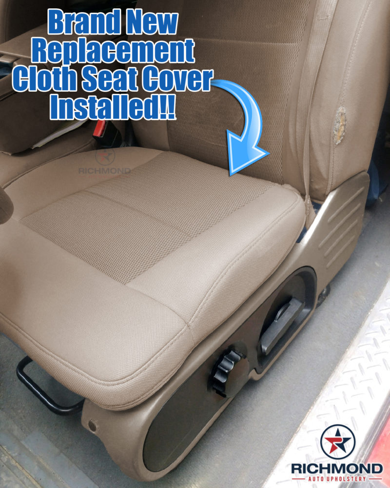 Compatible with 2004-2008 Ford F150 XL Work Truck Medium Pebble Tan The Seat Shop Driver Bottom Replacement Vinyl Seat Cover 