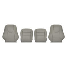 2009-2012 Ford Fusion Replacement Leather Seat Covers: Driver & Passenger Complete, Light Gray
