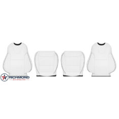 2021-2025 Tesla Model S Plaid Replacement Leather Seat Covers: Driver & Passenger Complete, White Perforated