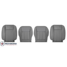 2006-2008 Dodge Ram 1500 Quad-Cab Laramie Replacement Leather Seat Covers: Driver & Passenger Complete, Gray