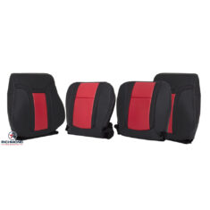 2010-2014 Ford F-150 RAPTOR SVT Replacement Perforated Leather Seat Covers: Driver & Passenger Complete, 2-Tone Black & Molten Orange