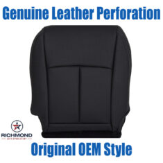 2018-2024 Infiniti Q50 Replacement Leather Seat Cover: Driver Side Bottom, Black with Genuine Leather Perforation