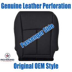 2018-2024 Infiniti Q50 Replacement Leather Seat Cover: Passenger Side Bottom, Black with Genuine Leather Perforation