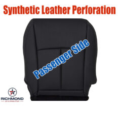 2018-2024 Infiniti Q50 Replacement Leather Seat Cover: Passenger Side Bottom, Black with Synthetic Leather Perforation