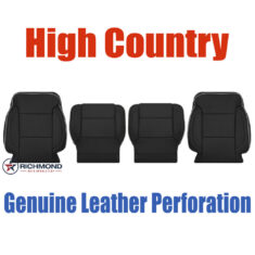 2014-2019 Chevy Silverado 1500 2500HD 3500HD High Country Replacement Perforated Leather Seat Covers: Driver & Passenger Comlpete, Black