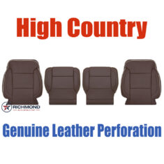 2014-2019 Chevy Silverado 1500 2500HD 3500HD High Country Replacement Perforated Leather Seat Covers: Driver & Passenger Comlpete, Brown