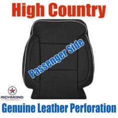 2014-2019 Chevy Silverado 1500 2500HD 3500HD High Country Replacement Perforated Leather Seat Cover: Passenger Side Lean Back, Black
