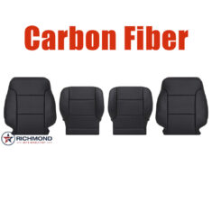 2014-2019 GMC Sierra SLT All-Terrain Replacement Leather Seat Covers: Driver & Passenger Complete, Black with Carbon Fiber Sides