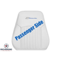 1994 Pontiac Firebird Trans Am 25th Anniversary Edition Replacement Perforated Leather Seat Cover: Passenger Side Lean Back, White