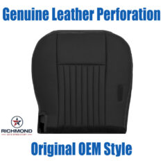 2003-2004 Mercury Marauder Replacement Leather Seat Cover: Driver Side Bottom, Black with Genuine Leather Perforation