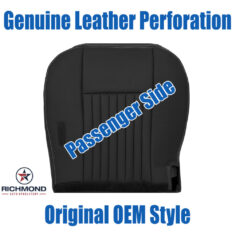 2003-2004 Mercury Marauder Replacement Leather Seat Cover: Passenger Side Bottom, Black with Genuine Leather Perforation
