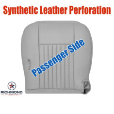 2003-2004 Mercury Marauder Replacement Leather Seat Cover: Passenger Side Bottom, Gray with Synthetic Leather Perforation