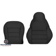 2005-2013 Chevy Corvette C6 Replacement Leather Seat Covers: Driver Side Complete, Black Perforated