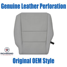 2007-2012 Acura RDX Replacement Leather Seat Cover: Driver Side Bottom, Light Gray with Genuine Leather Perforation