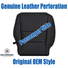 2007-2012 Acura RDX Replacement Leather Seat Cover: Passenger Side Bottom, Black with Genuine Leather Perforation