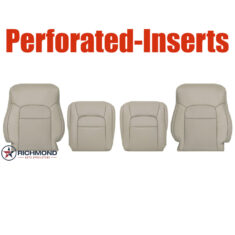 2008-2015 Toyota Land Cruiser Replacement Leather Seat Covers: Driver & Passenger Complete, Tan Perforated