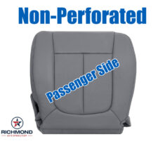 2011-2014 Ford F-150 Lariat Replacement Leather Seat Cover: Passenger Side Bottom, Gray Non-Perforated