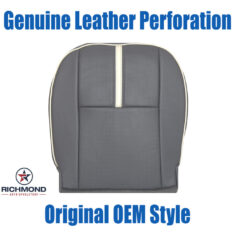 2010-2012 Lincoln MKZ Replacement Leather Seat Cover: Driver Side Bottom, Gray Perforated