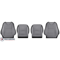 2010-2015 Chevy Camaro Z28 SS LT Replacement Leather Seat Covers: Driver & Passenger Complete, 2-Tone Gray & Black
