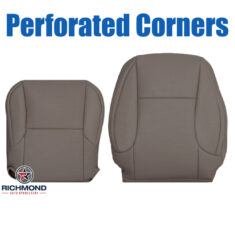 2014-2021 Lexus GX460 Replacement Perforated Leather Seat Covers: Driver Side Complete, Dark Tan (Style: Perforated Corners)